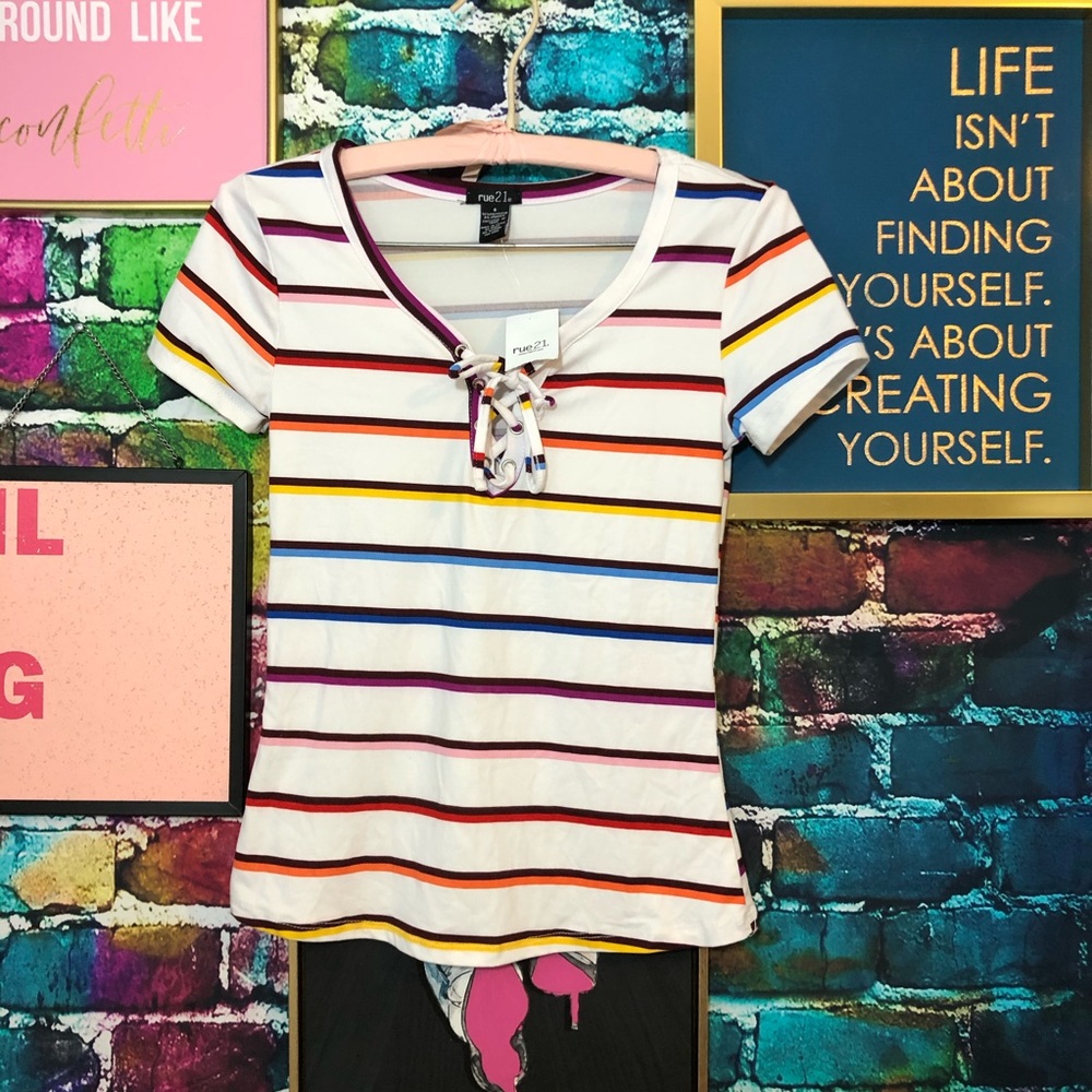 Rainbow striped shirt